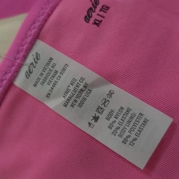 Aerie Bikini Bottom Womens XL Pink High Leg Swim Brief NWT Beachwear Y2K - Picture 3 of 6